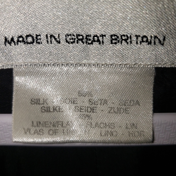 Vintage 80's Jaeger black silk & linen 4 button collar less blazer Women… - Picture 3 of 10